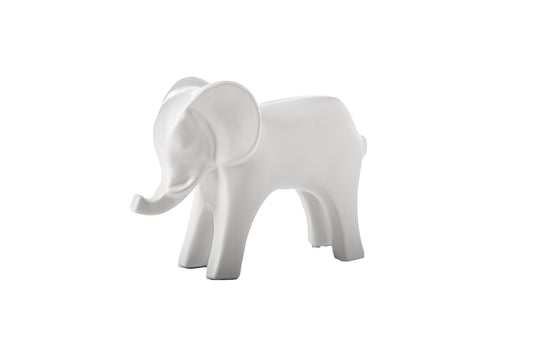 Ceramic Standing Baby Elephant Figurine Matte Finish