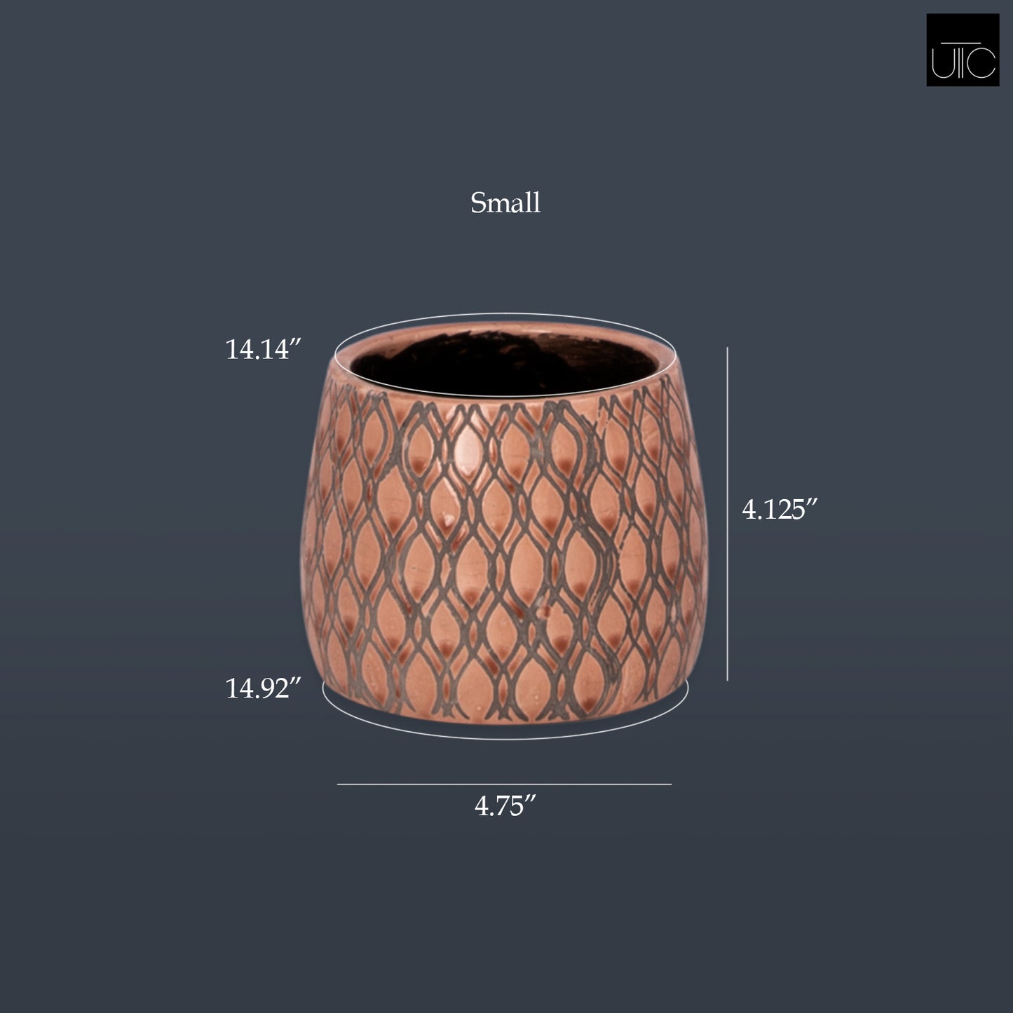 Terracotta Round Pot Gloss Finish Apricot