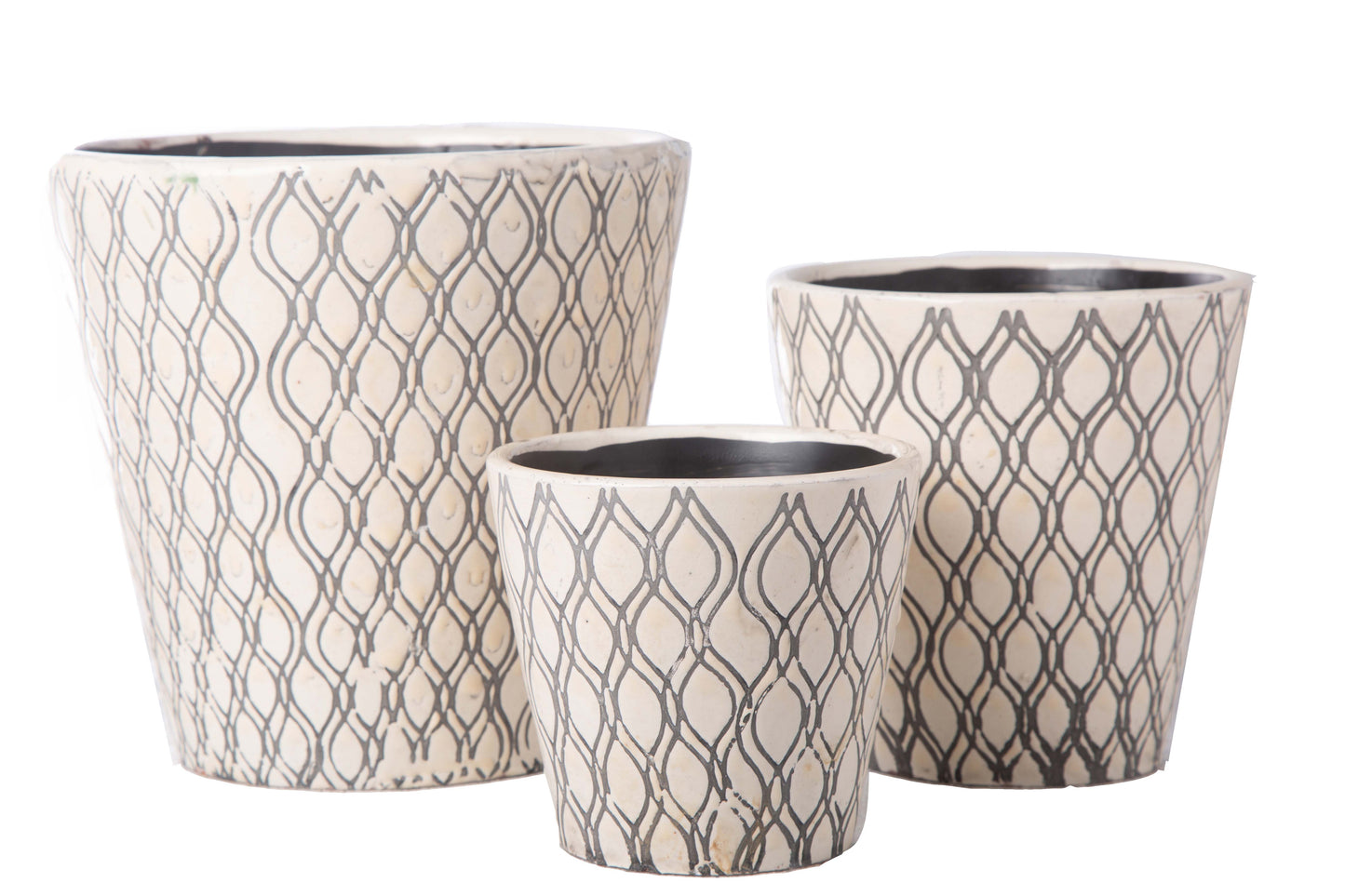 Ceramic Round Pot Gloss Finish Cream-7.00"H
