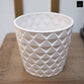 Ceramic Round Pot Matte Finish White-6.00"H -204