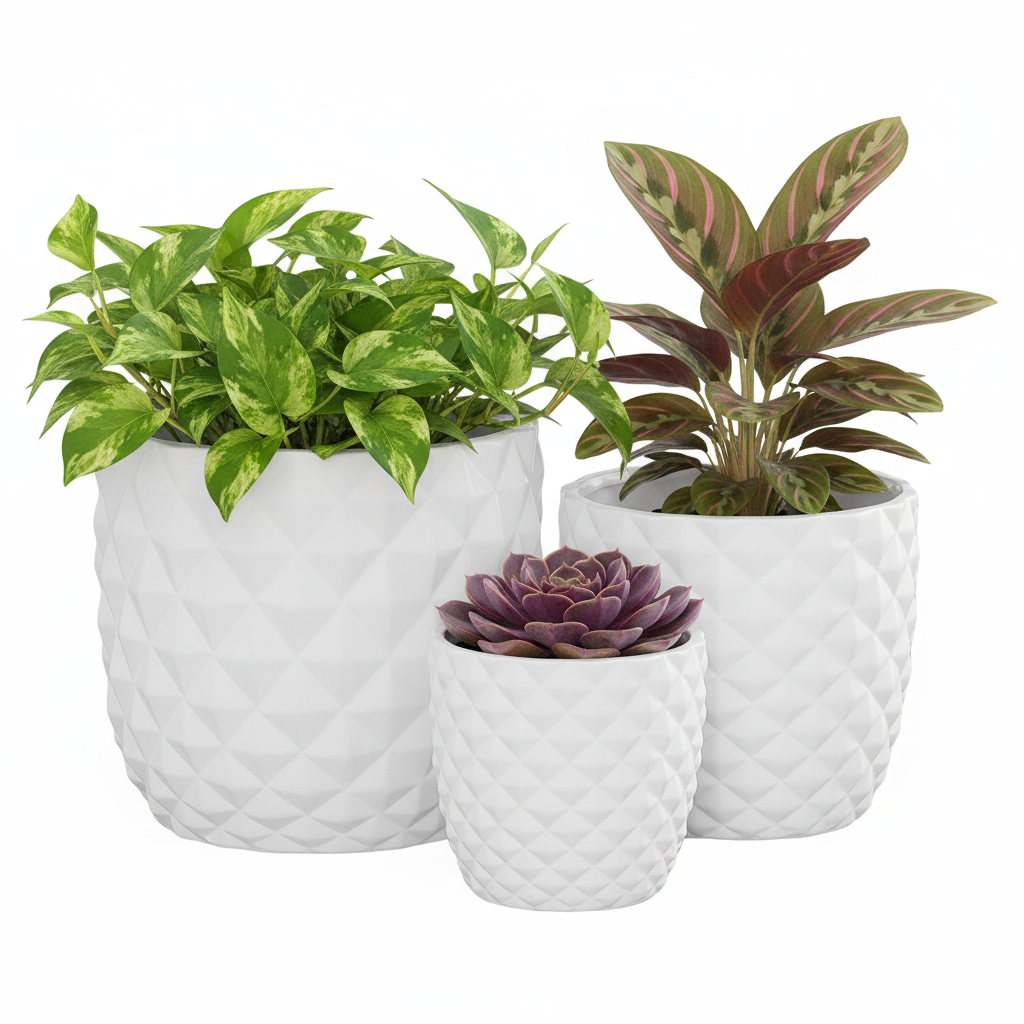 Tizze Diamond Planter Set (Set of 3)