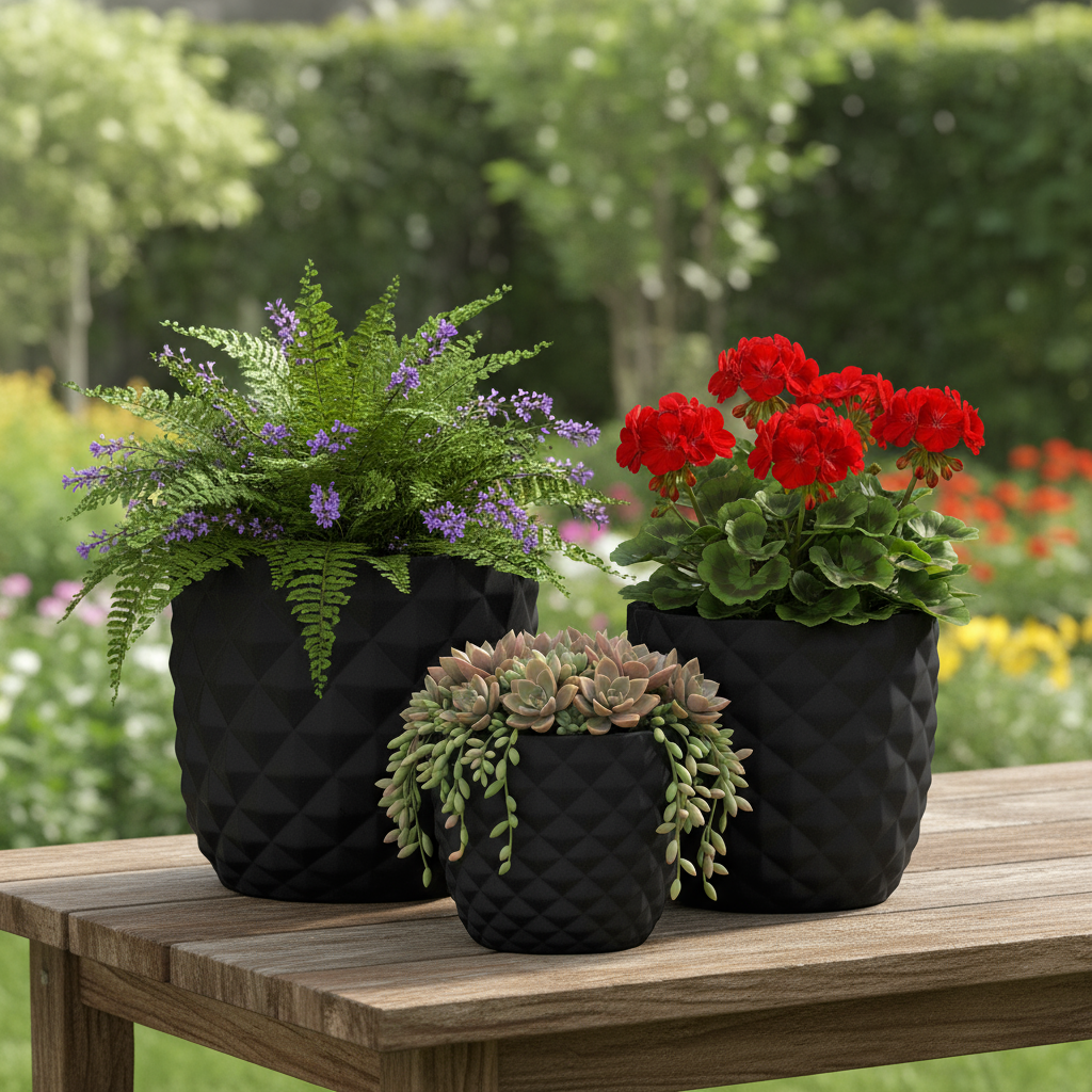 Tizze Diamond Planter Set (Set of 3)