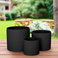 Kavelle Diamond Pattern Ceramic Pot – Set of Three