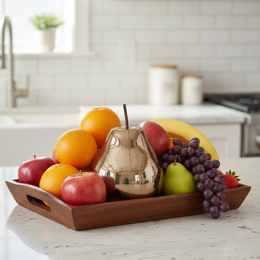 Heidi Polished Ceramic Pear Figurines