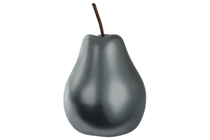 Ceramic Pear Figurine LG Chrome Finish