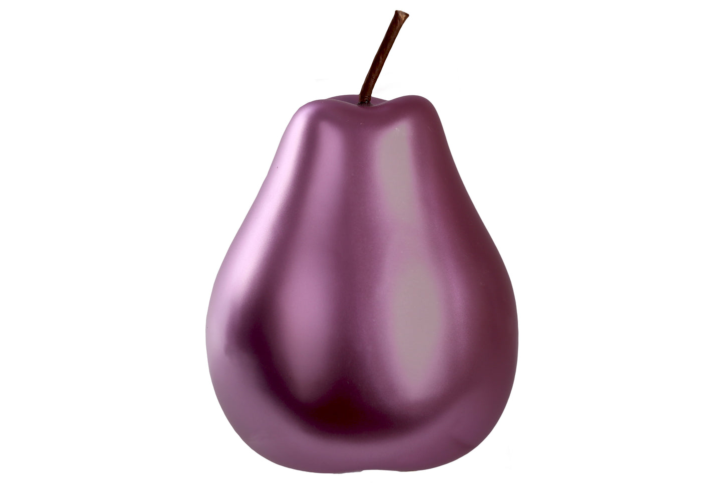 Ceramic Pear Figurine LG Chrome Finish