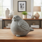 Brann Cement Sitting Bird Figurine