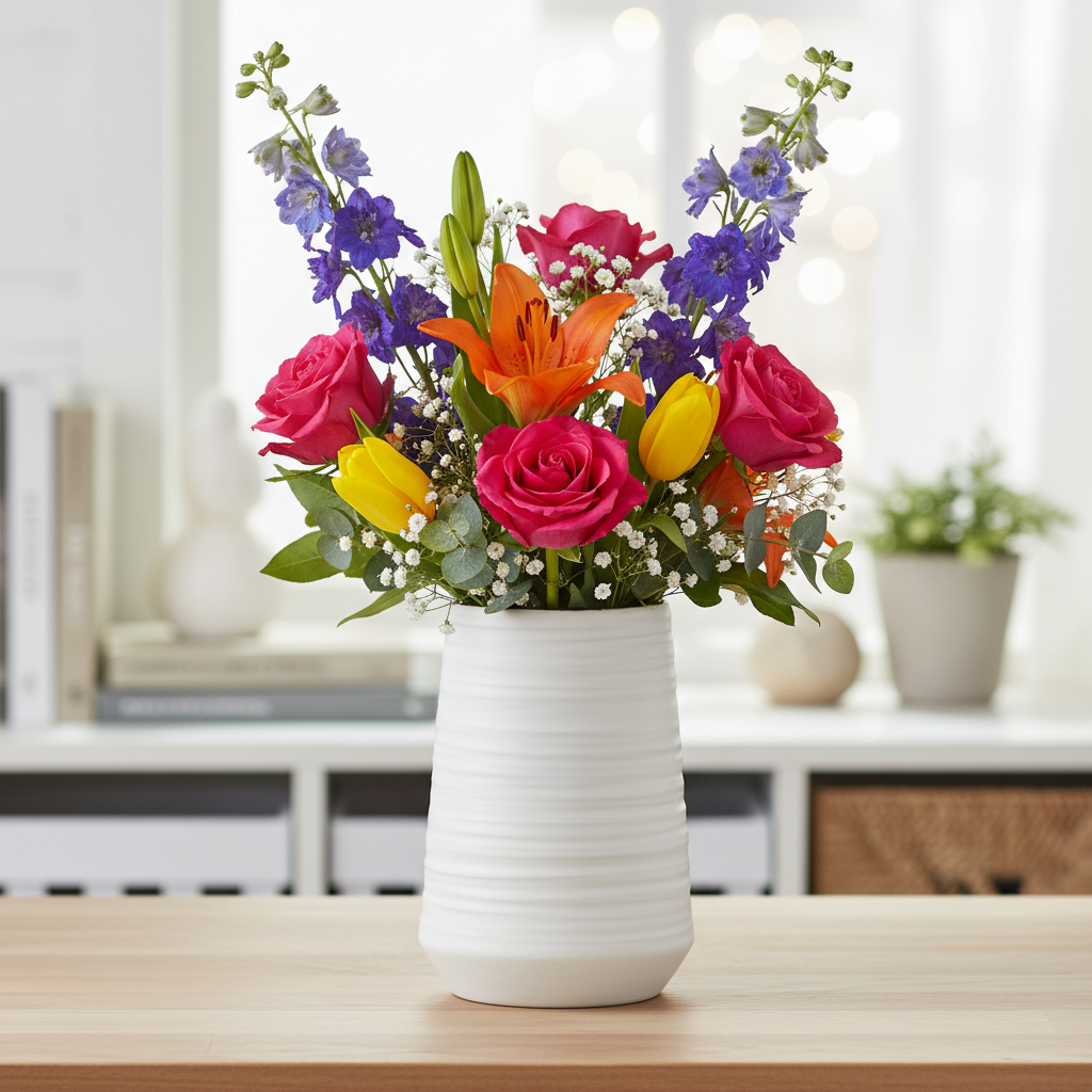 Avril Ceramic Round Vase