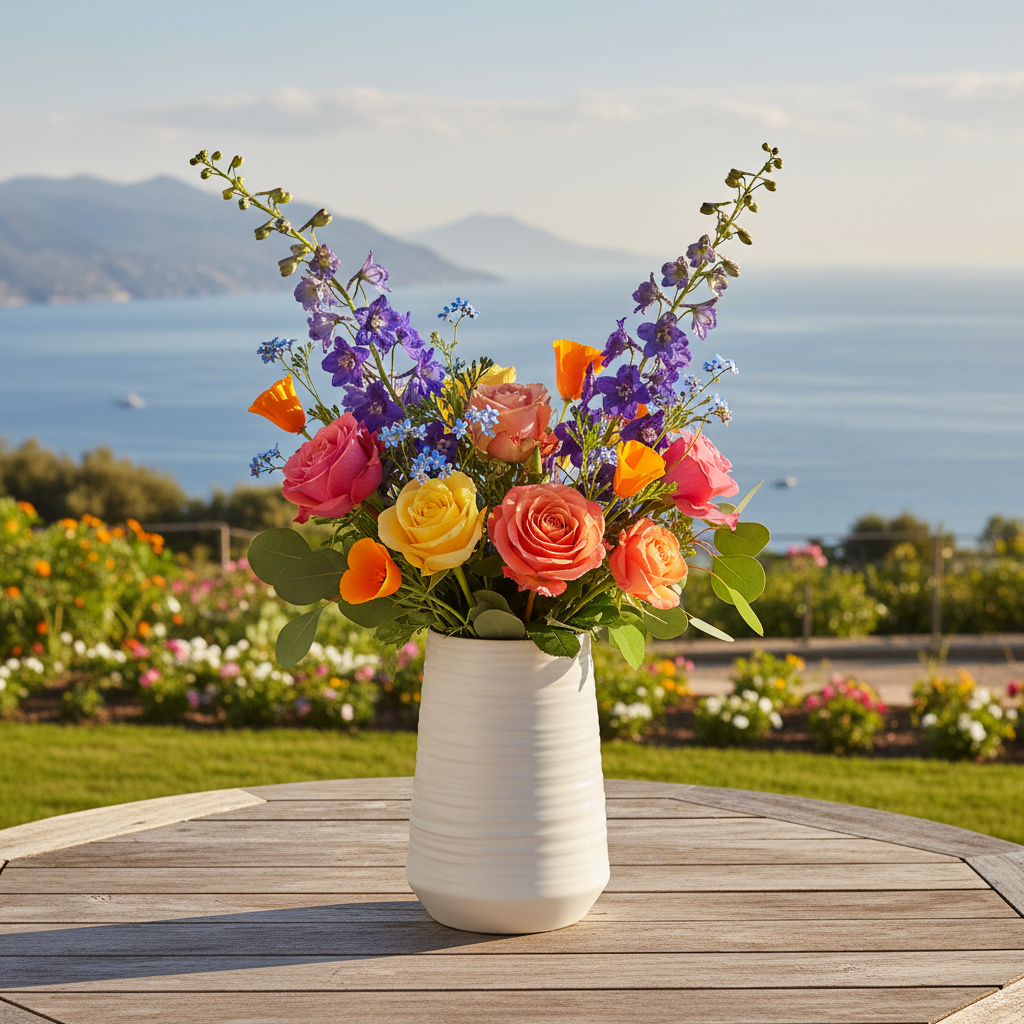 Avril Ceramic Round Vase