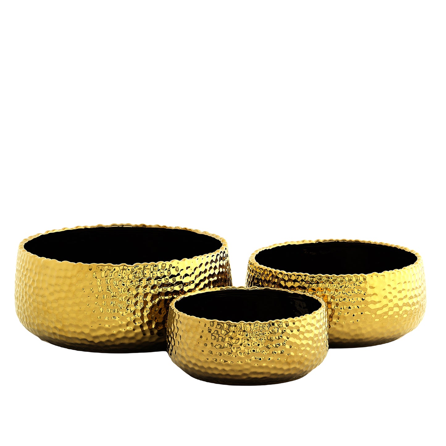 Zyros Hammered Ceramic Planter Set (Set of 3)