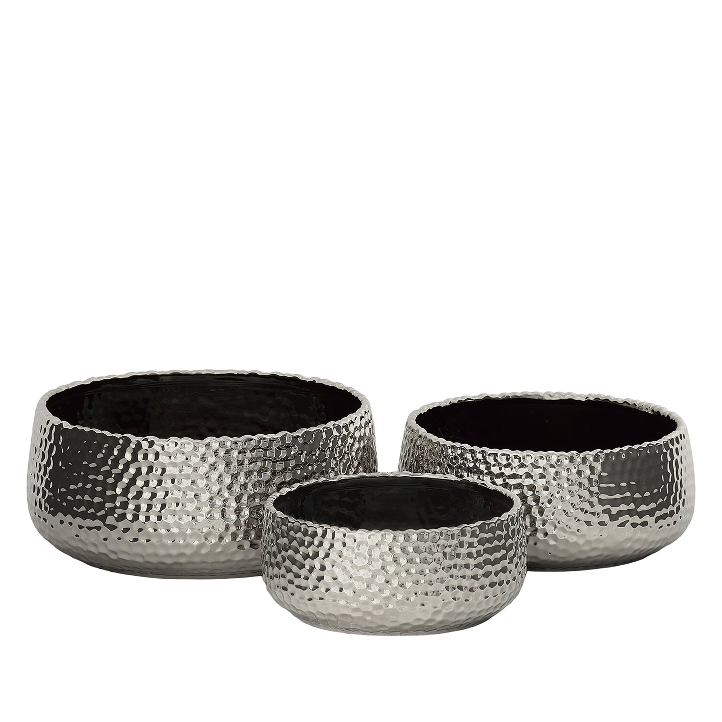 Zyros Hammered Ceramic Planter Set (Set of 3)