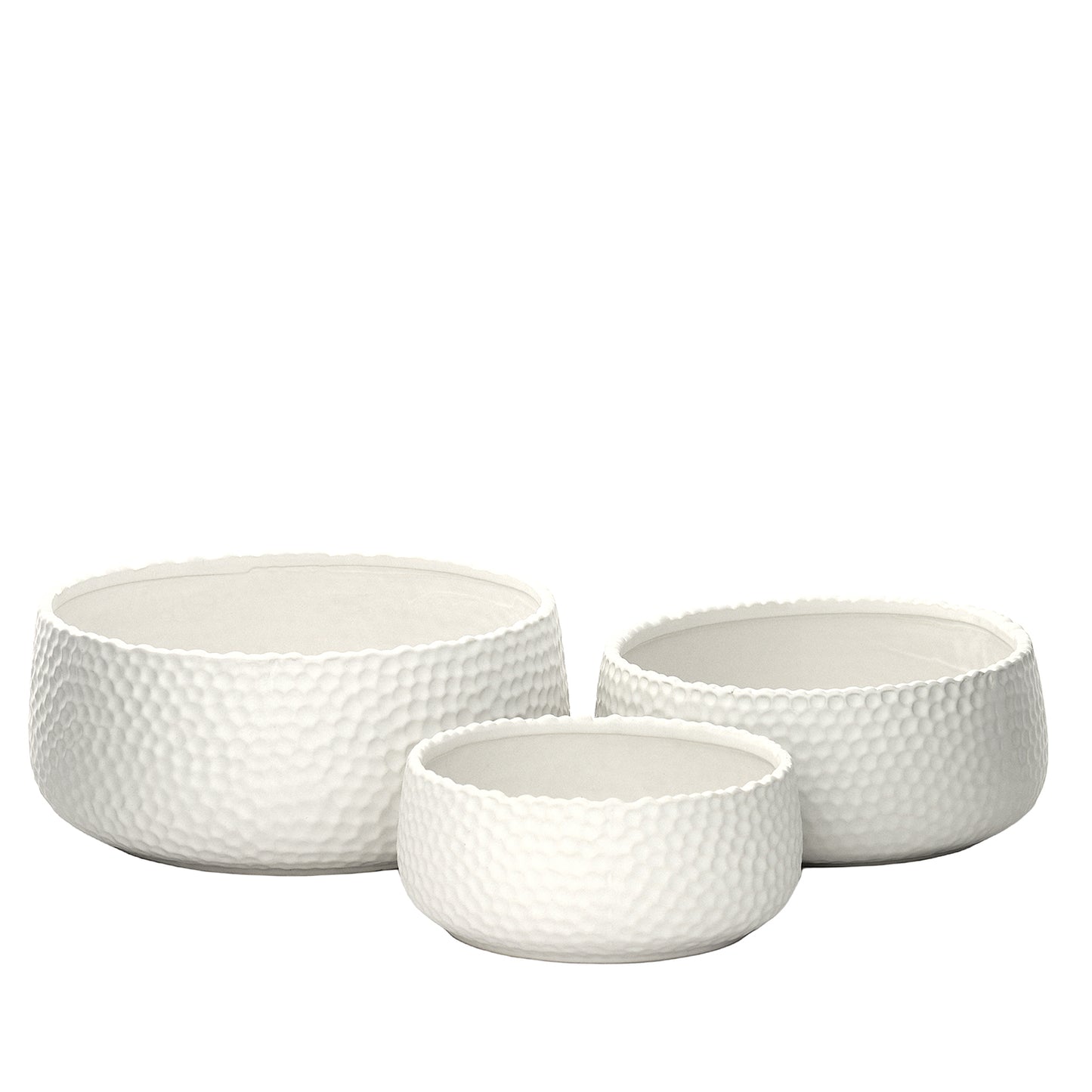 Zyros Hammered Ceramic Planter Set (Set of 3)