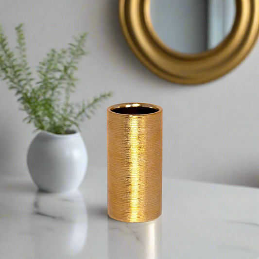 Callie Gold Finish Round Mini Vase