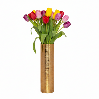 Kaelor Brushed Gold Ceramic Vase
