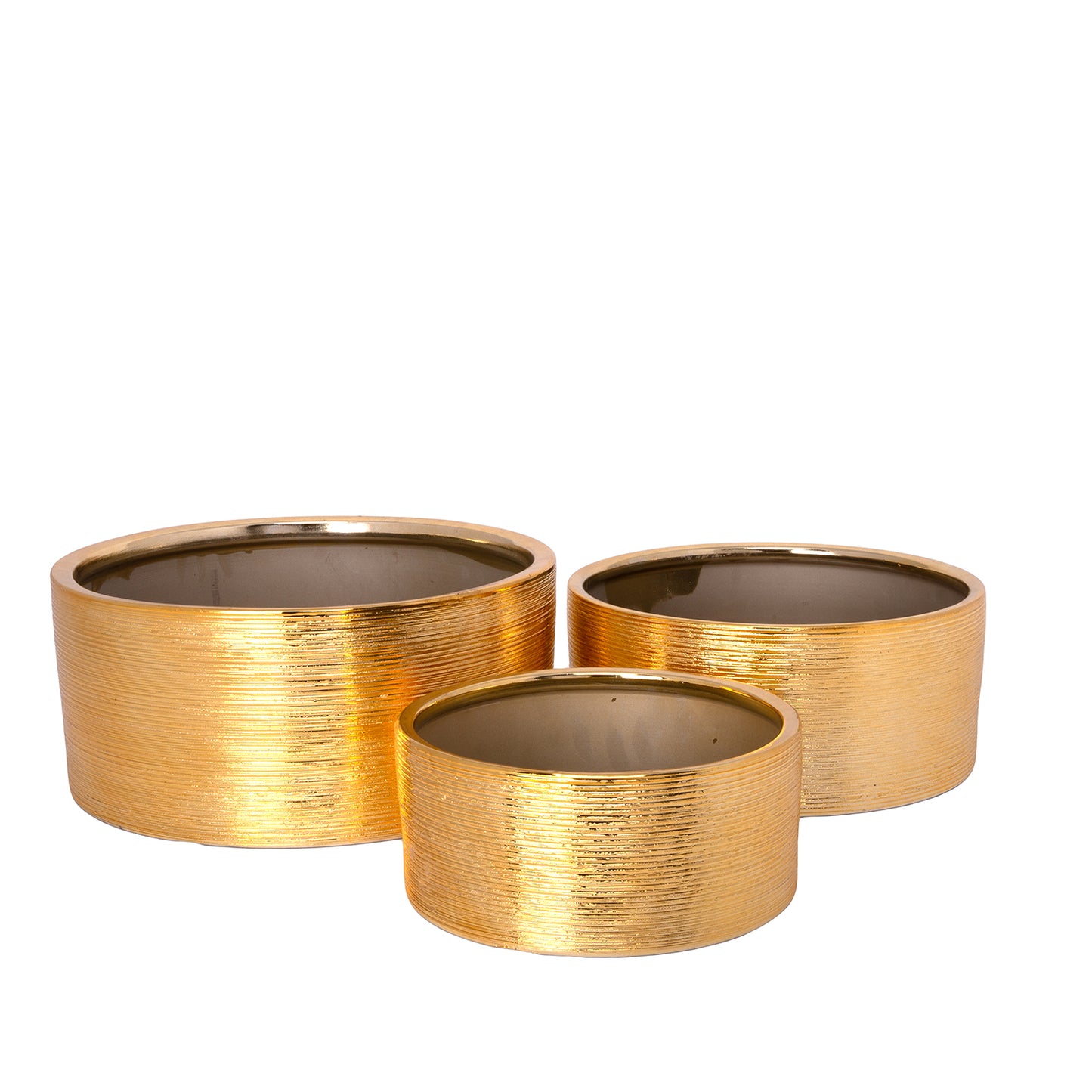 Aurion Brushed Gold Planter Set (Set of 3)