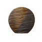 A ceramic round shape two-toned glazed body with electroplated copper and gun metal finish.