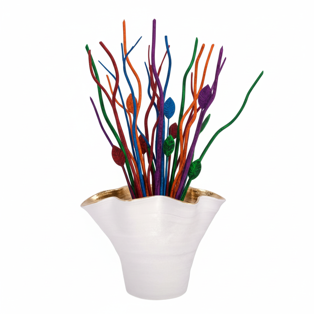 Ulysse Ruffled Rim Ceramic Vase