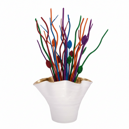 Ulysse Ruffled Rim Ceramic Vase