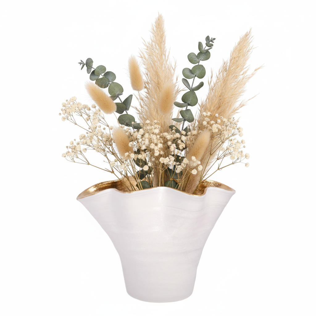 Ulysse Ruffled Rim Ceramic Vase