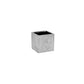 Ceramic Square Brushed Design Vertical Pattern Metallic Glaze Vase Silver