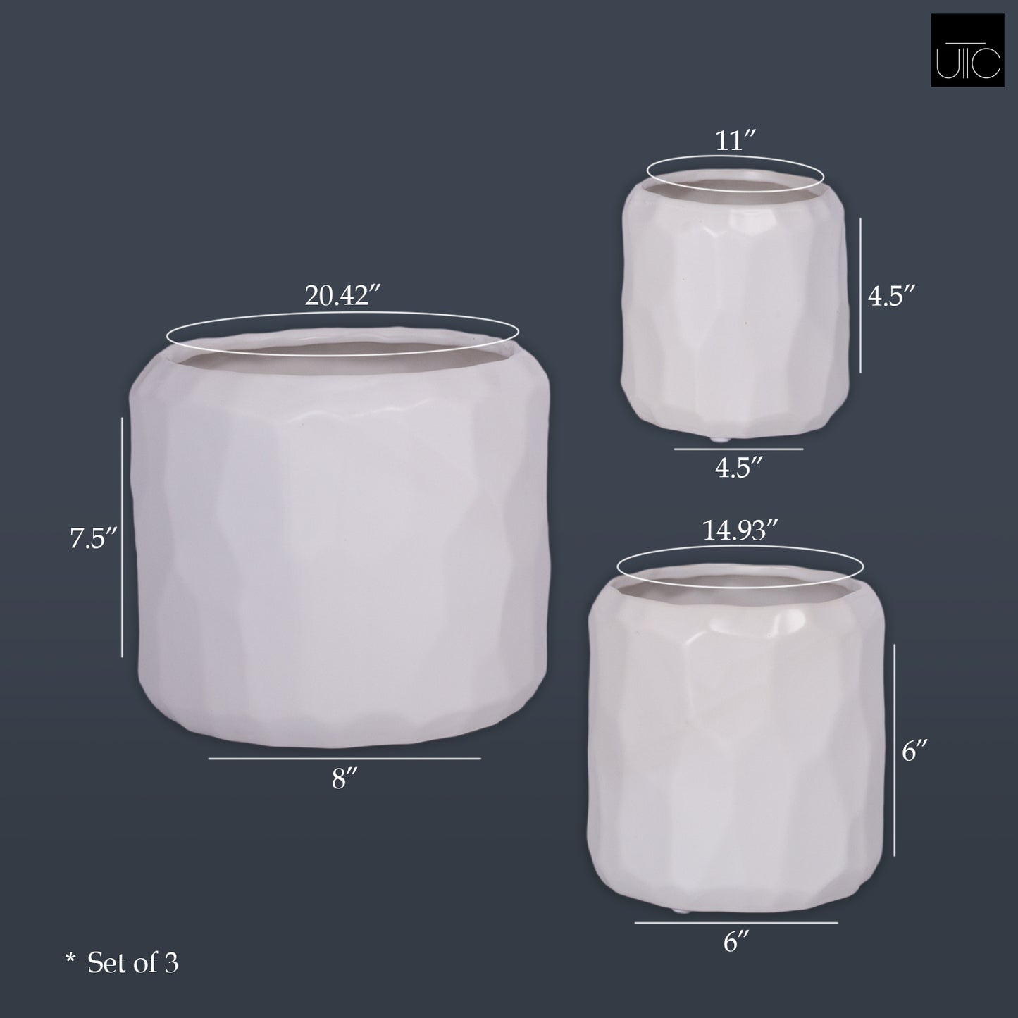 Ceramic Pot Matte Finish-7.50"H