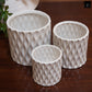 Ruelle Embossed Wave Round Ceramic Pot Set (Set of 3)
