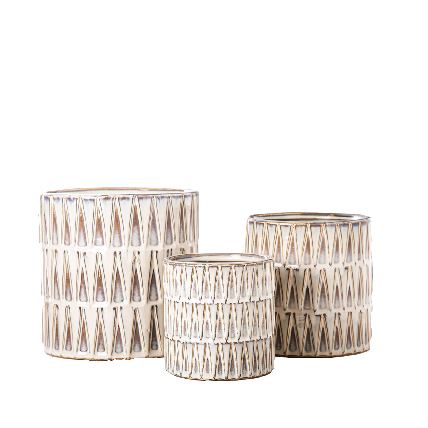 Ivaryn Distressed Ivory Planter Set (Set of 3)
