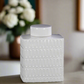 Novien Embossed White Temple Jars
