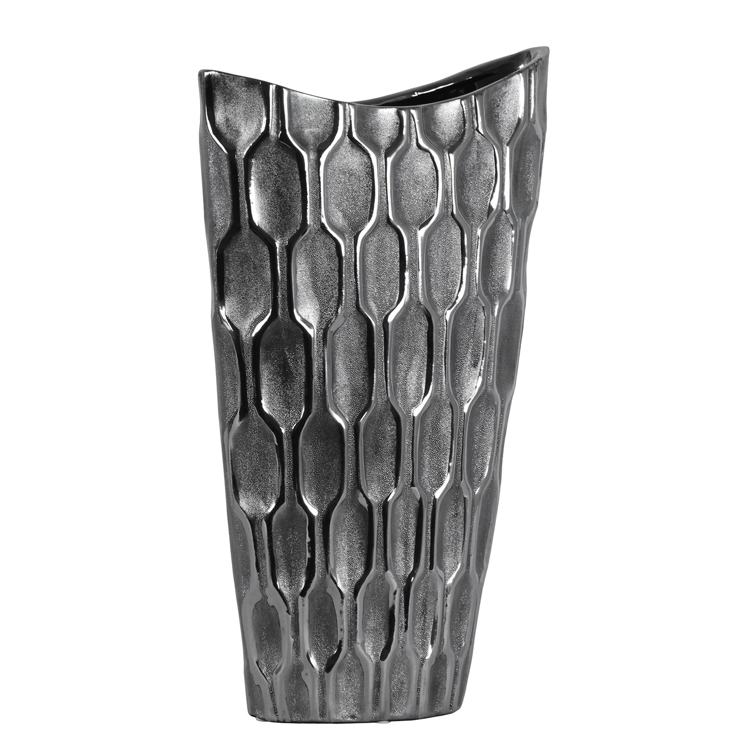Niven Honeycomb Oval Metallic Vase