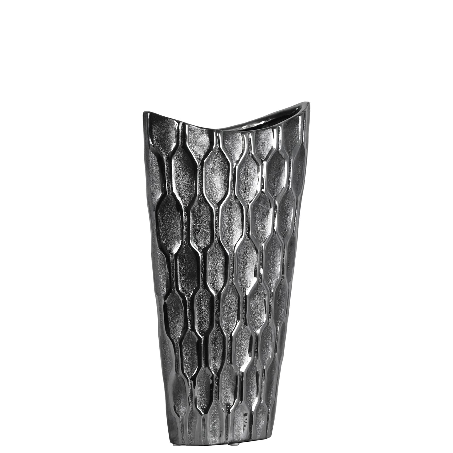Niven Honeycomb Oval Metallic Vase