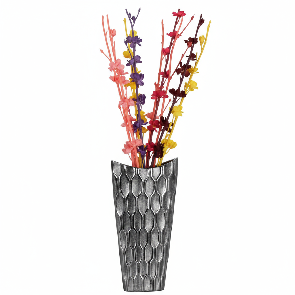 Niven Honeycomb Oval Metallic Vase
