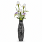 Jayla Ceramic Bellied Vase with Embossed Honeycomb Design