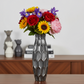 Jayla Ceramic Bellied Vase with Embossed Honeycomb Design