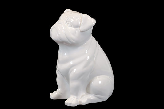 Ceramic Figurine Gloss Finish White-10.00"H