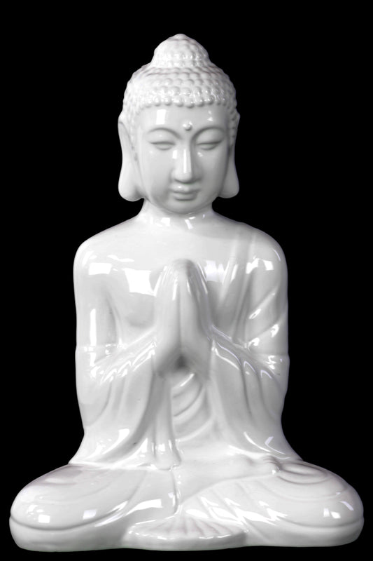 Ceramic Figurine Gloss Finish White 11"H -63