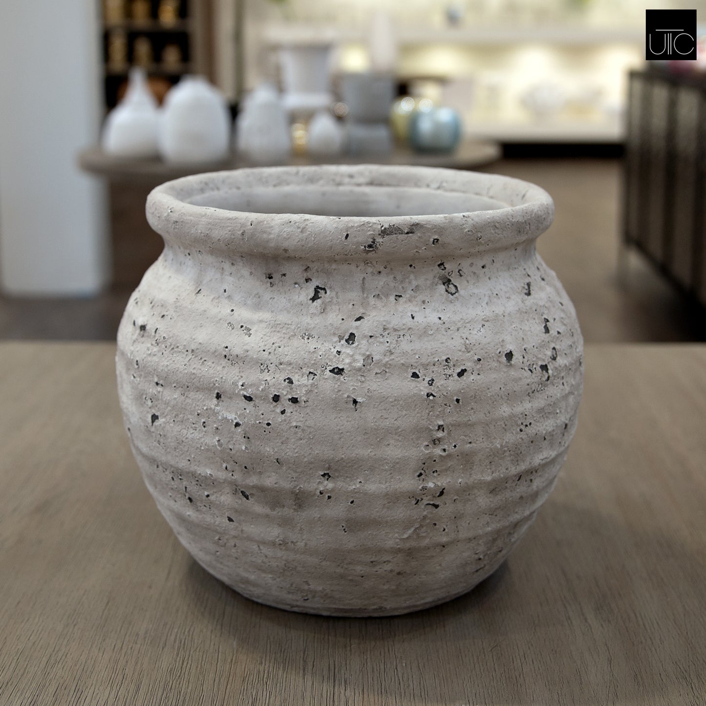 Kamilia Rustic Bell-Shaped Cement Planter