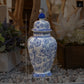Portia Blue Chinoiserie Temple Jar