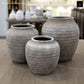Kira Ribbed Amphora-Style Cement Planter