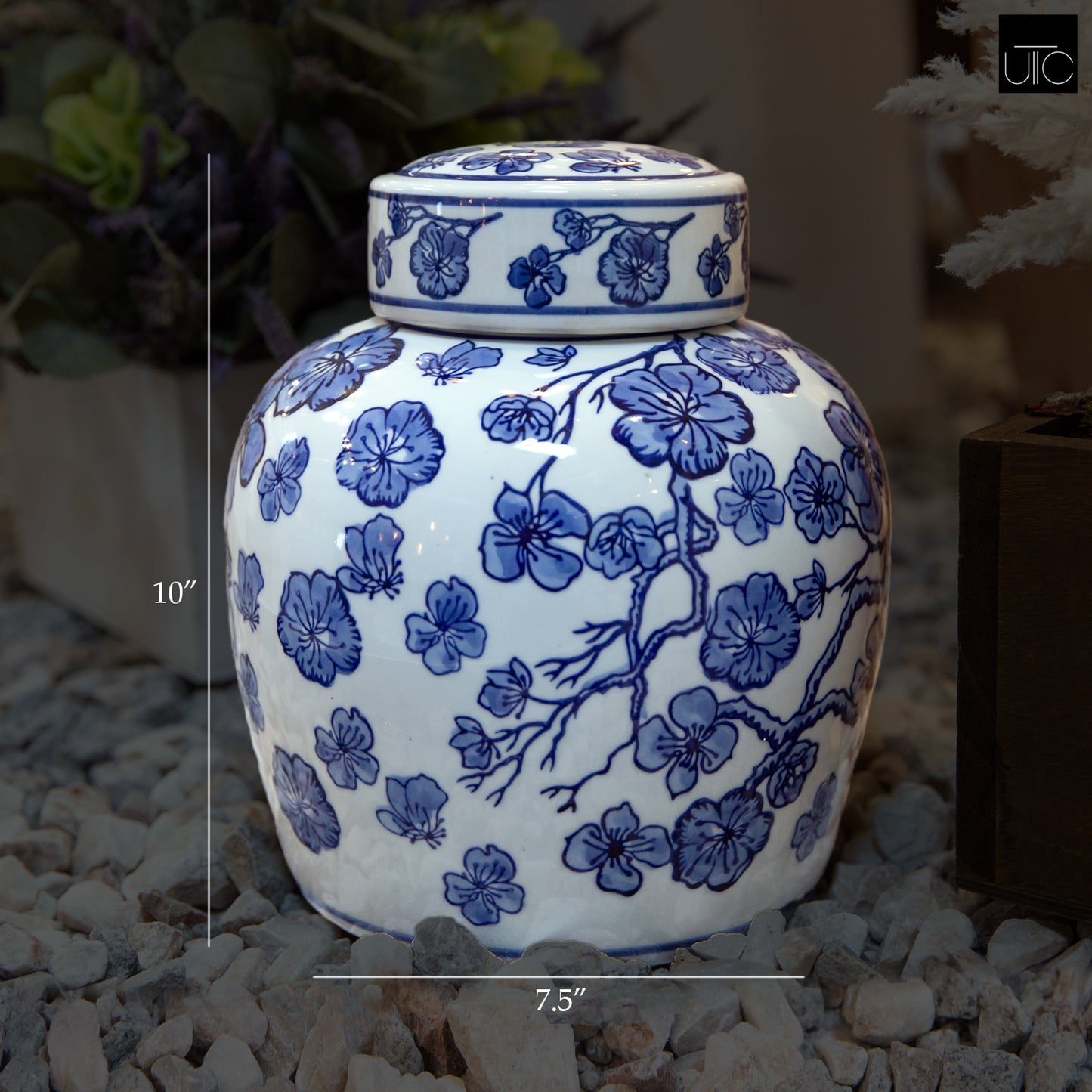Ellery Ceramic Chinoiserie Ginger Jar