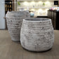 Olya Textured Barrel-Style Cement Planter