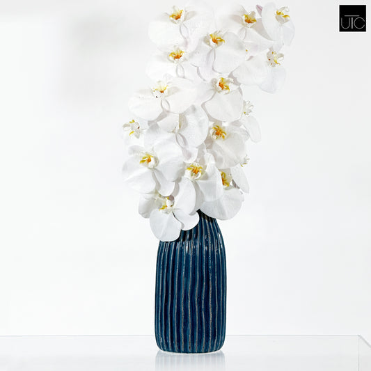 Ceramic Vase Gloss Finish Blue-11.25"H -248
