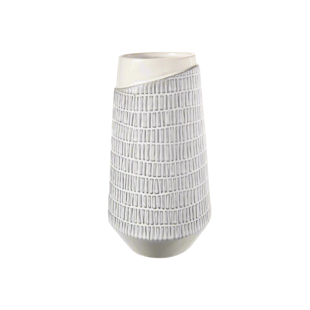 Zavira Vertical Line Ceramic Vase