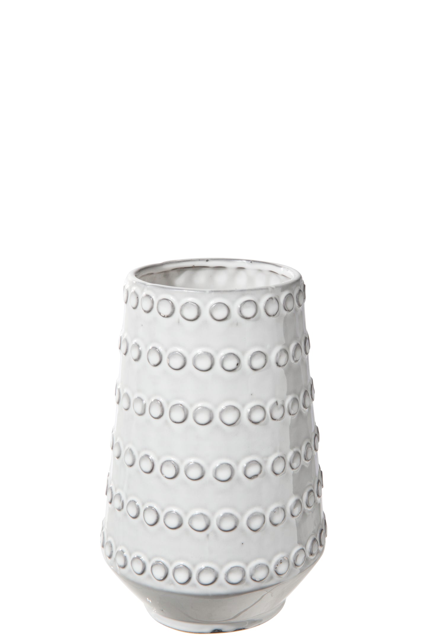 Ceramic Round Vase Gloss Finish Gray-9.25"H