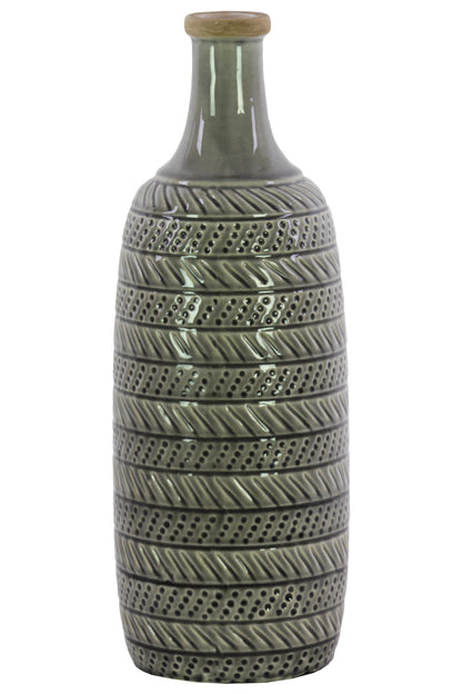 Ceramic Vase Gloss Finish Gray