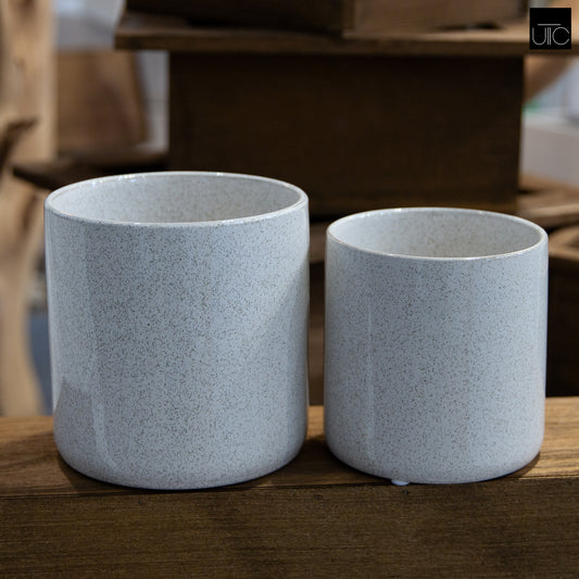 Ceramic Pot Planters Gloss Finish White-5.75"H -93