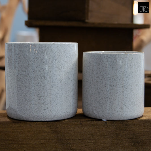Ceramic Pot Planters Gloss Finish White-5.75"H -93