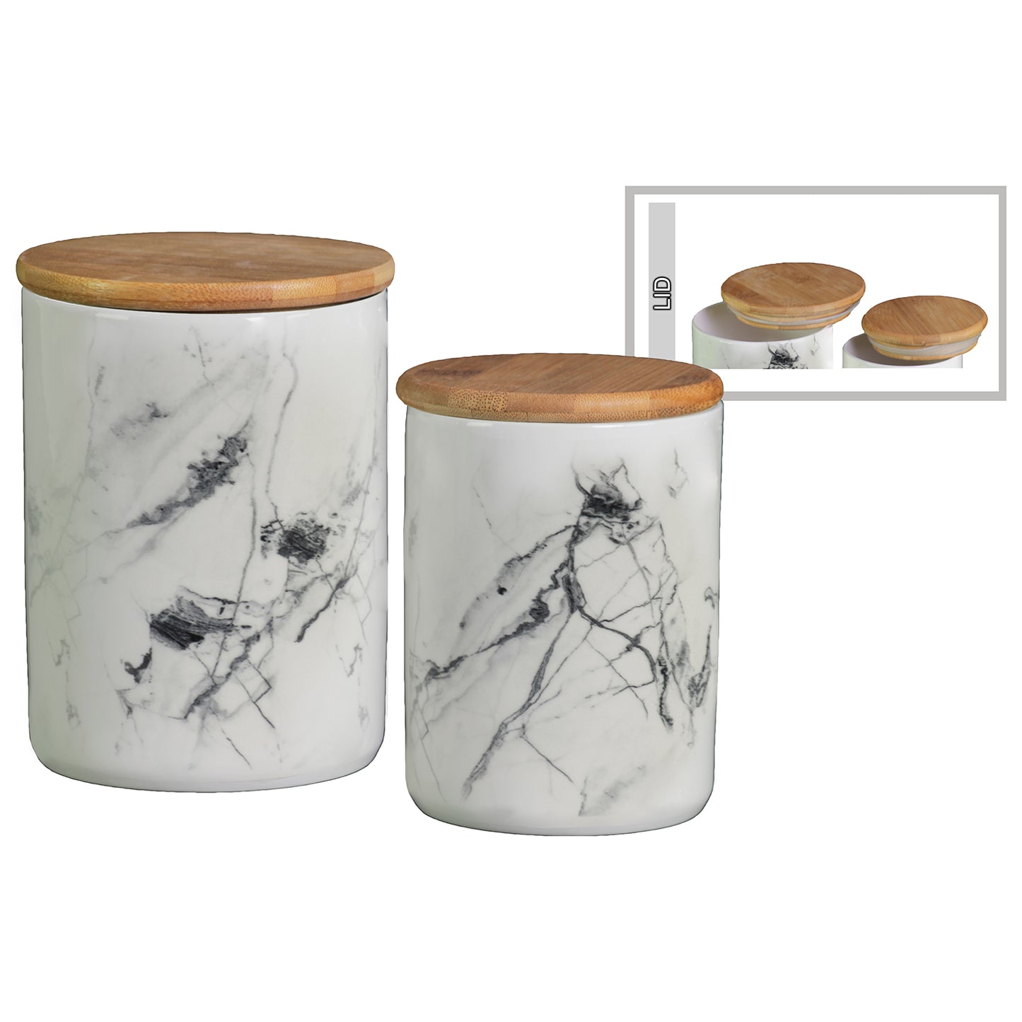 Yelina Ceramic Round Canister Set (Set of 2)