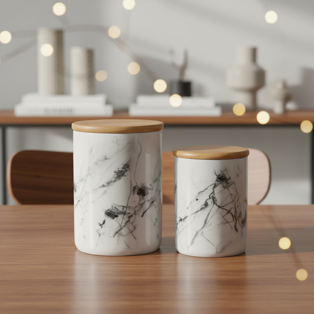 Yelina Ceramic Round Canister Set (Set of 2)