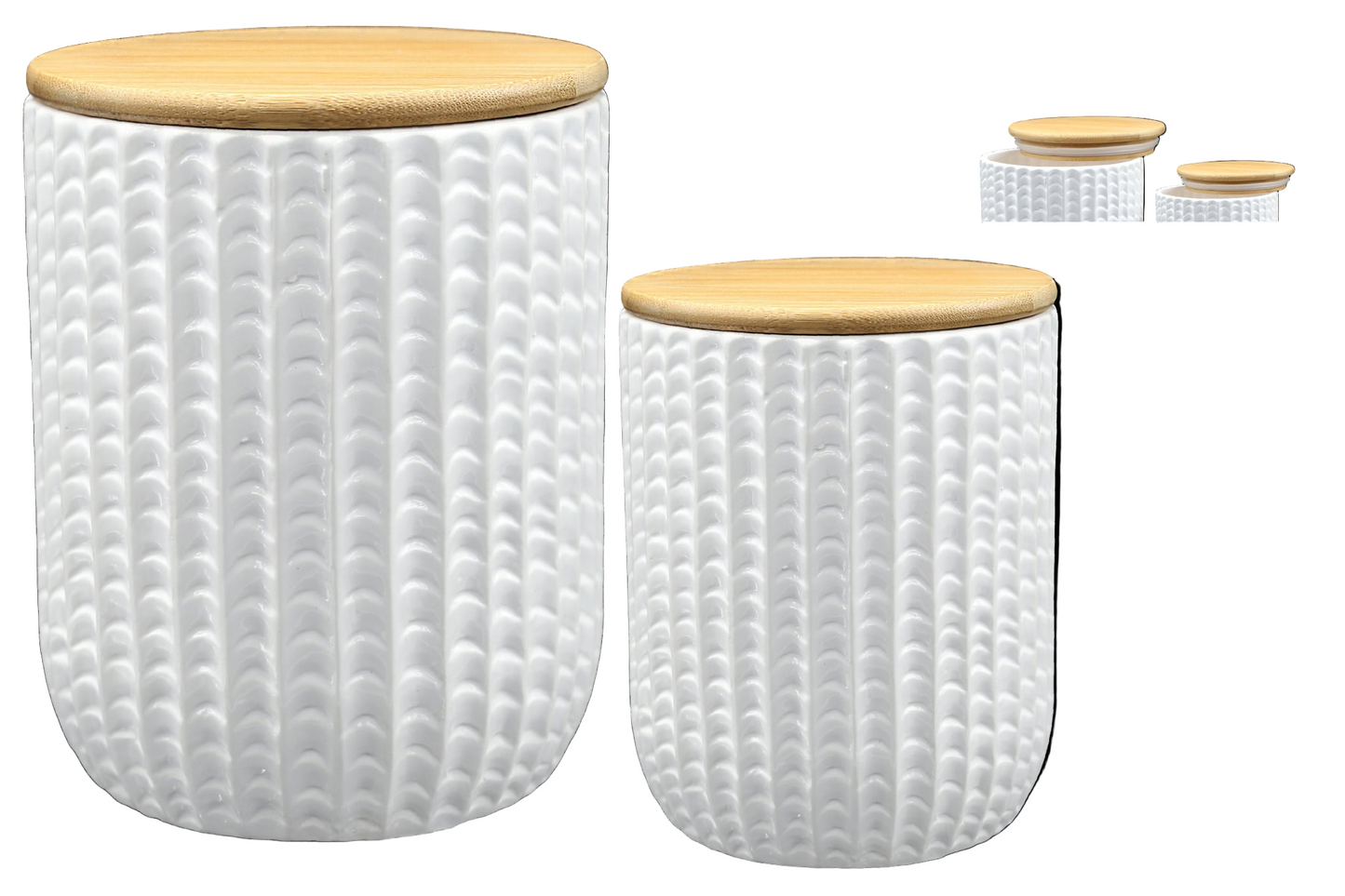 Javana Ceramic Round Canister (Set of 2)
