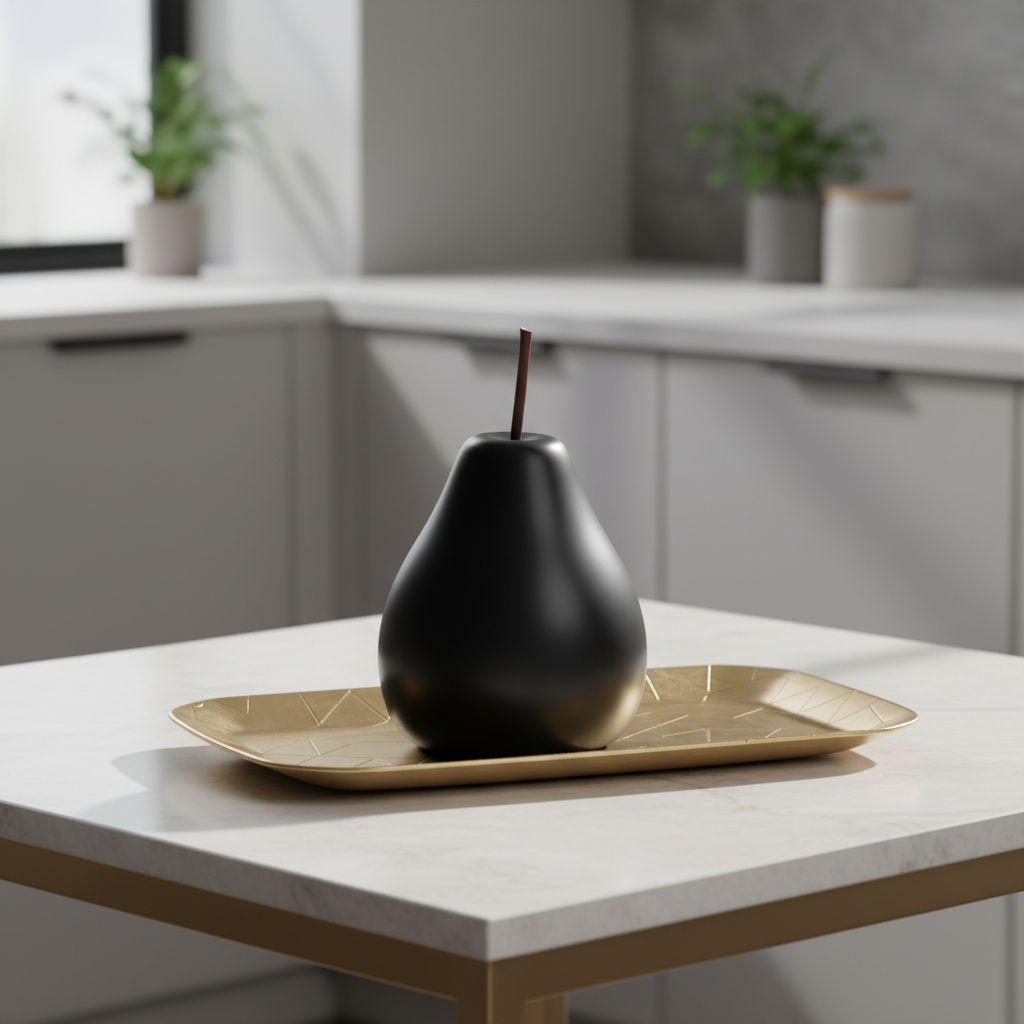 Hazel Pearlescent Ceramic Pear Figurine